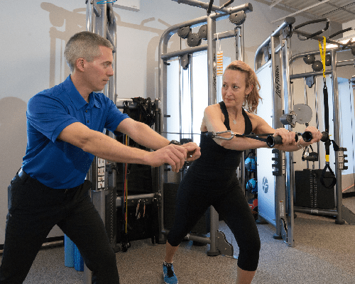 A women doing exercise